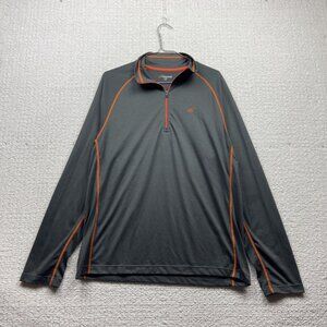 Cloudveil Half Zip Gray / Orange Base Layer Athletic Wear Mock Neck Men Sz L